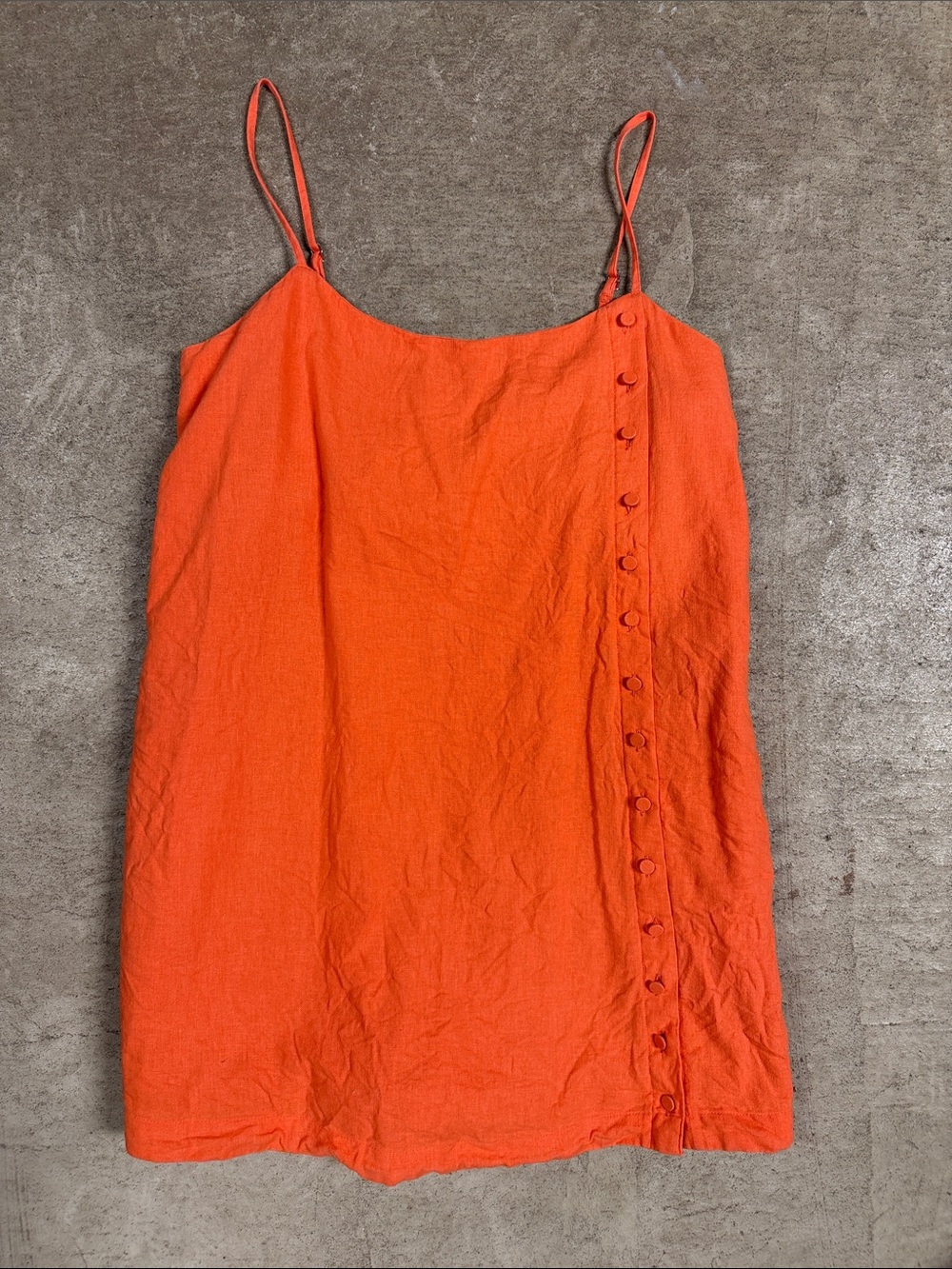 Abercrombie & Fitch Women’s Orange Linen-Blend Button Skort